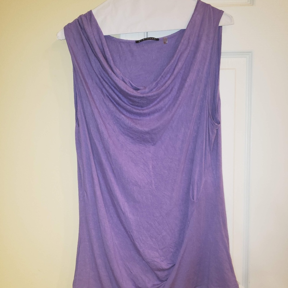 Elie Tahari Large purple drape neck top